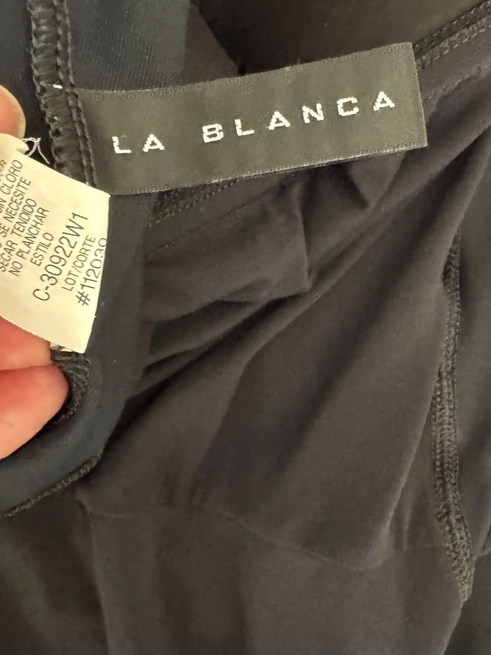 La Blanca - Classic Black One-Piece Swimsuit  - Sleek Ruched Design Sz 10